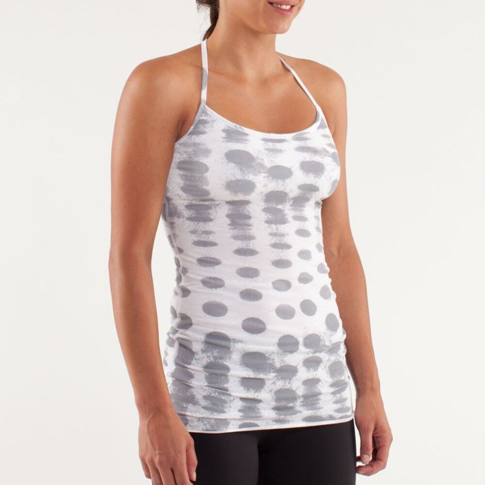 Lululemon Diversity Tank- Seaside Dot White / Fossil SIZE 6